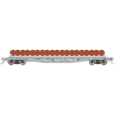 Class F30D 50' Wheel Flatcar - Ready to Run -- Santa Fe #1 (gray)