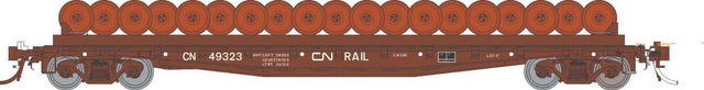 Class F30D 50' Wheel Flatcar 3-Pack - Ready to Run -- Canadian National Set #1 (Boxcar Red)