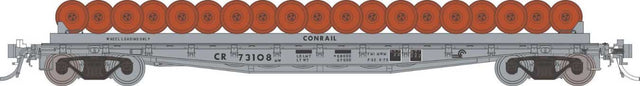 Class F30D 50' Wheel Flatcar 3-Pack - Ready to Run -- Conrail Set #1 (MOW Gray)