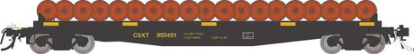 Class F30D 50' Wheel Flatcar 3-Pack - Ready to Run -- CSX Set #1 (black, yellow)