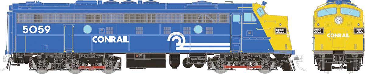 EMD FL9 - Standard DC -- Conrail #5059 (blue, yellow)