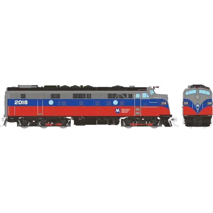 EMD FL9 Rebuilt/Modernized Version - Standard DC -- Metro North #2018 (red, blue, silver)