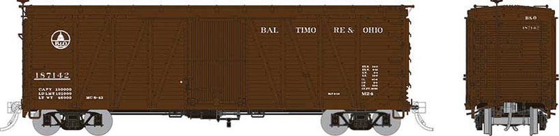 USRA Single-Sheathed Wood Boxcar 6-Pack - Ready to Run -- Baltimore & Ohio (Boxcar Red, Small Capitol Logo)