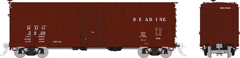 USRA Single-Sheathed Wood Boxcar - Ready to Run -- Reading (Boxcar Red)