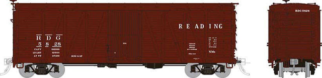 USRA Single-Sheathed Wood Boxcar - Ready to Run -- Reading (Boxcar Red)