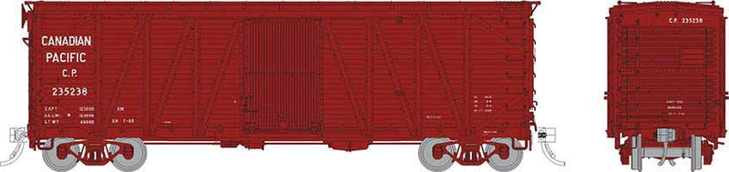USRA Single-Sheathed Wood CPR Clone Boxcar 6-Pack - Ready to Run -- Canadian Pacific Set 2 (Boxcar Red, Late Post-1960 Lettering)