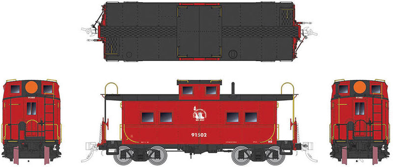 Northeastern-Style Steel Caboose - Ready to Run -- Central Railroad of New Jersey #91513 (red, black; Liberty Logo)