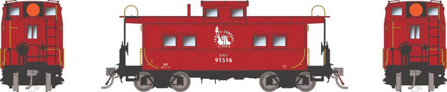 Northeastern-Style Steel Caboose - Duryea Underframe - Ready to Run -- Central Railroad of New Jersey #91509 (red, white, Liberty Lines Logo)
