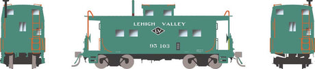Northeastern-Style Steel Caboose - Duryea Underframe - Ready to Run -- Lehigh Valley #95027 (green, white, black)