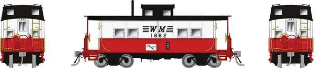 Northeastern-Style Steel Caboose - Duryea Underframe - Ready to Run -- Western Maryland #1842 (Circus, white, red, black)