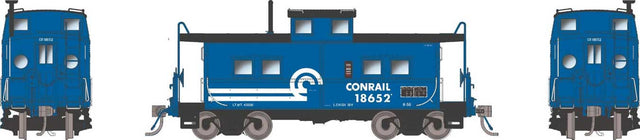 Northeastern-Style Steel Caboose - Porthole End Window - Ready to Run -- Conrail #18604 (blue, black)