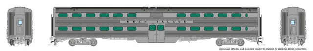 MILW-RI Style Budd Gallery Commuter Coach - Ready to Run -- Rock Island #140 (stainless, black)
