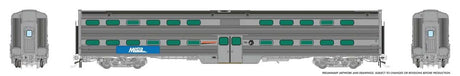 MILW-RI Style Budd Gallery Commuter Coach - Ready to Run -- Metra #7106 (Modern Logo, stainless, blue, white, BNSF Logo)