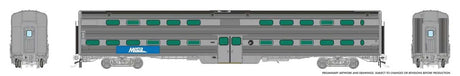 MILW-RI Style Budd Gallery Commuter Coach w/Dummy Cab w/o Windows - Ready to R -- Metra #8205 (Modern Logo, stainless, blue, white)