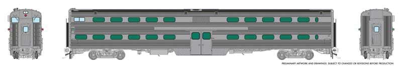 MILW-RI Style Budd Gallery Commuter Cab Coach - Ready to Run -- Painted, Unlettered (stainless)