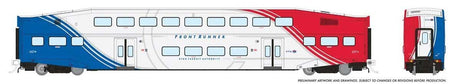 Bi-Level Commuter Coach - Ready to Run -- FrontRunner UTA No Number (white, red, blue)