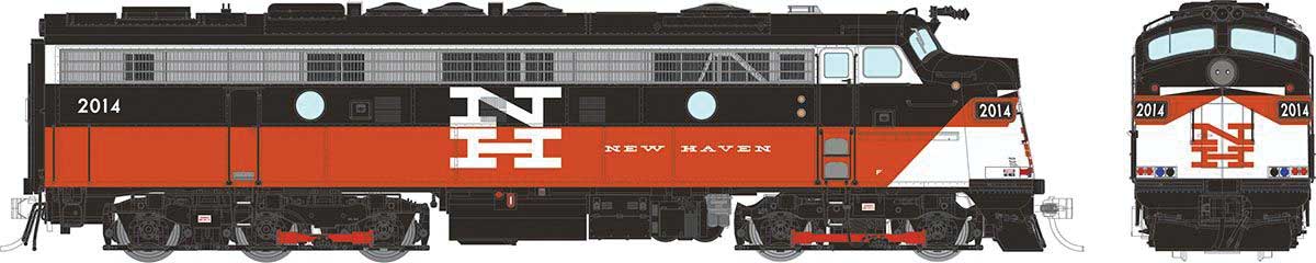 EMD FL9 Rebuilt/Modernized Version - Sound and DCC -- Connecticut DOT #2014 (black, red, white, McGinnis Lettering)