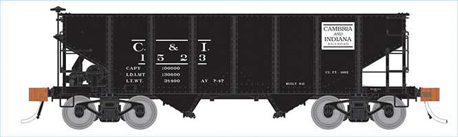Class GLa 2-Bay Hopper - Ready to Run -- Cambria & Indiana (1930s-1950s, black)
