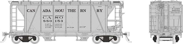 Enterprise 2-Bay Covered Hopper 3-Pack - Ready to Run -- Canada Southern Set #1 (gray, black)