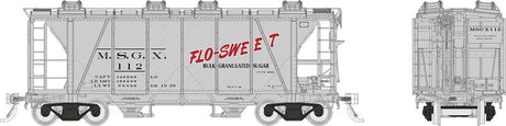 Enterprise 2-Bay Covered Hopper - Ready to Run -- Flo-Sweet MSGX (gray, black, red)