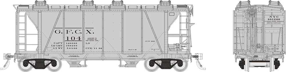Enterprise 2-Bay Covered Hopper - Ready to Run -- GFCX (gray, black)