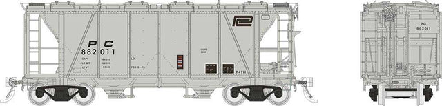 Enterprise 2-Bay Covered Hopper - Ready to Run -- Penn Central (gray, black, Small Logo)