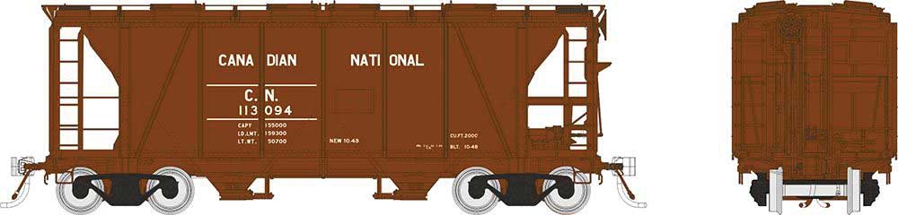 Enterprise 2-Bay Covered Hopper - Ready to Run -- Canadian National (As-Delivered, Boxcar Red)