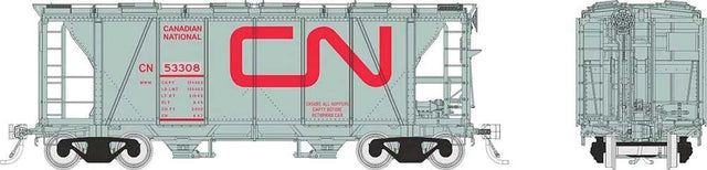 Enterprise 2-Bay Covered Hopper 3-Pack - Ready to Run -- Canadian National Set #1 (MOW, gray, red, Noodle Logo)