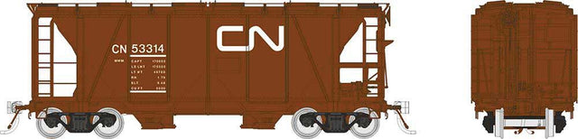 Enterprise 2-Bay Covered Hopper 3-Pack - Ready to Run -- Canadian National Set #1 (MOW, Boxcar Red, white, Noodle Logo)