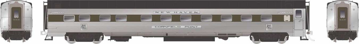 Pullman-Standard 14-4 "Point" Sleeper with Skirts - Ready to Run -- New Haven #510 Lookout Point (As-Delivered, stainless, Pullman Green, black)