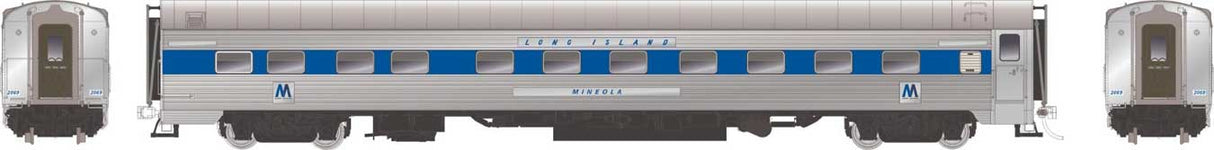Pullman-Standard 14-4 "Point" Sleeper No Skirts - Ready to Run -- Long Island #2067 Mecox (stainless, blue)