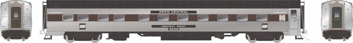 Pullman-Standard 14-4 "Point" Sleeper with Skirts - Ready to Run -- Penn Central #4231 Lords Point (stainless, black, white)