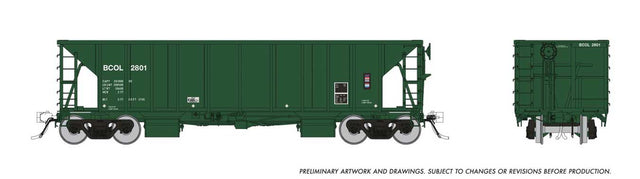 NSC Ballast Hopper - Ready to Run -- British Columbia Railway Random from Set #2 (Late, green)
