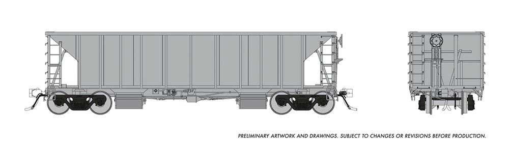 NSC Ballast Hopper - Ready to Run -- Painted, Unlettered (silver)