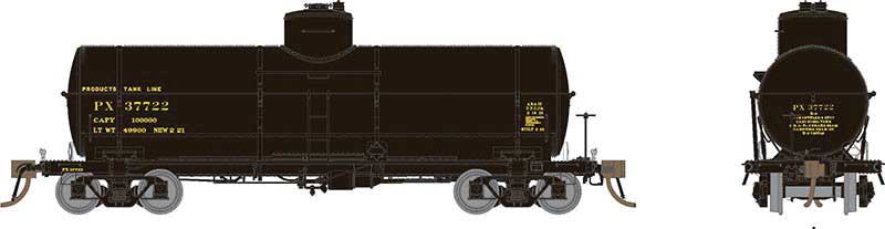 Union Tank Car 10,000-Gallon X-3 Tank Car - Ready to Run -- Products Tank Line (black, yellow)