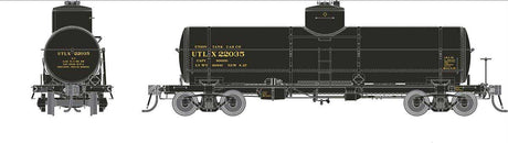 Union Tank Line X-3 8,000-Gallon Tank Car - Ready to Run -- Union Tank Line UTLX Set #2 (1950s Scheme, black, yellow)