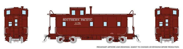 SP Class C-40-3 Steel Caboose with Roofwalk - Ready to Run -- Southern Pacific #1183 (1946, Boxcar Red, Serif Underline Lettering)
