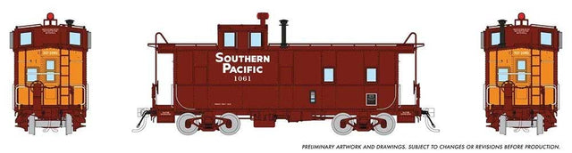 SP Class C-40-3 Steel Caboose with Roofwalk - Ready to Run -- Southern Pacific #1062 (Mid-1960s, Boxcar Red, orange, Small Gothic)