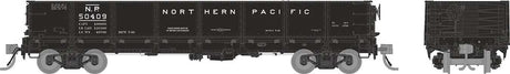 NP 40' Drop-Bottom Gondola 6-Pack - Ready to Run -- Northern Pacific Set #3 (1940 Scheme, black, white)