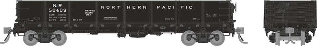 NP 40' Drop-Bottom Gondola 6-Pack - Ready to Run -- Northern Pacific Set #1 (black, white, Pulpwood Service)