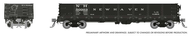 NP 40' Drop-Bottom Gondola - Ready to Run -- New Haven Random from Set #1 (black)