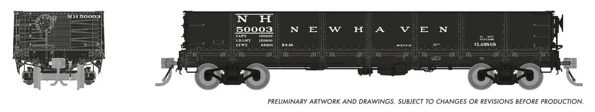 NP 40' Drop-Bottom Gondola 6-Pack - Ready to Run -- New Haven Set #1 (black)