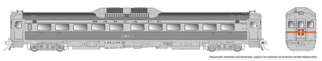 Budd RDC-1 & RDC-2 Set - Standard DC -- Santa Fe # DC-191, DC192 (As-Delivered, stainless, red, black, yellow)-1