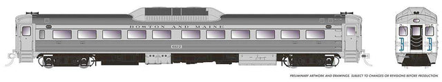 Budd RDC-1 Phase 1c - Standard DC -- Boston & Maine #6203 (McGinnis, stainless, white, blue, black)