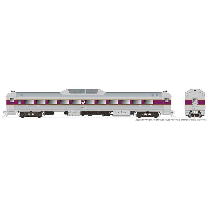 Budd RDC-9 - Standard DC -- Massachusetts Bay Transportation Authority MBTA #6926 (stainless, purple)