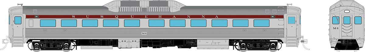 Budd RDC-1 Phase 1a - Standard DC -- New York, Susquehanna & Western #M5 (stainless, maroon)
