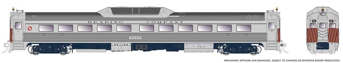 Budd RDC-1 Phase 2 - Standard DC -- SEPTA #9157 (Ex-Reading, stainless, orange, black)