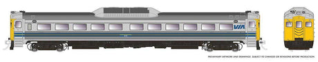 Budd RDC-1 Phase 1c - Standard DC -- VIA Rail Canada #6115 (stainless, blue, yellow)