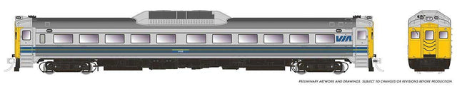 Budd RDC-1 Phase 1c - Standard DC -- VIA Rail Canada #6115 (stainless, blue, yellow)
