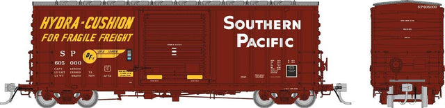 PC&F B-100-32 Boxcar 6-Pack - Ready to Run -- Southern Pacific (As-Delivered, Boxcar Red, yellow, white)